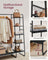 Clothes Rack - Metal - Ebony Black - 5-Tier Storage with Shoe Shelf and 6 Side Hooks
