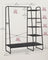 Clothes Rack - Metal - Ebony Black - 5-Tier Storage with Shoe Shelf and 6 Side Hooks