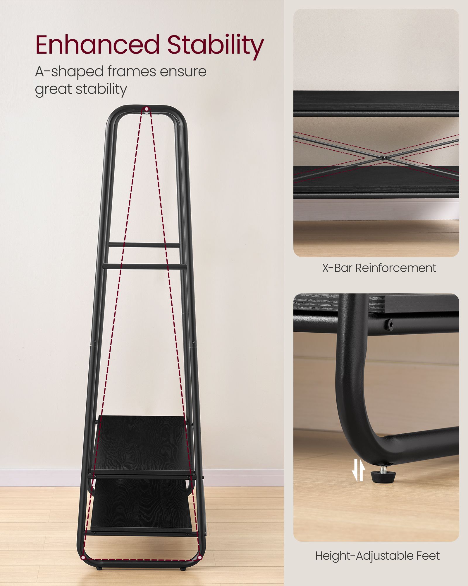 Clothes Rail - Steel - Ebony Black