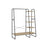 Clothes Rack - Metal - Turquoise and Brown - 5-Tier with Shoe Shelf and 6 Side Hooks