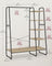 Clothes Rack - Metal - Turquoise and Brown - 5-Tier with Shoe Shelf and 6 Side Hooks