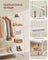 Clothes Rack - Metal - Cloud White - 5-Tier with Shoe Shelf and 6 Side Hooks