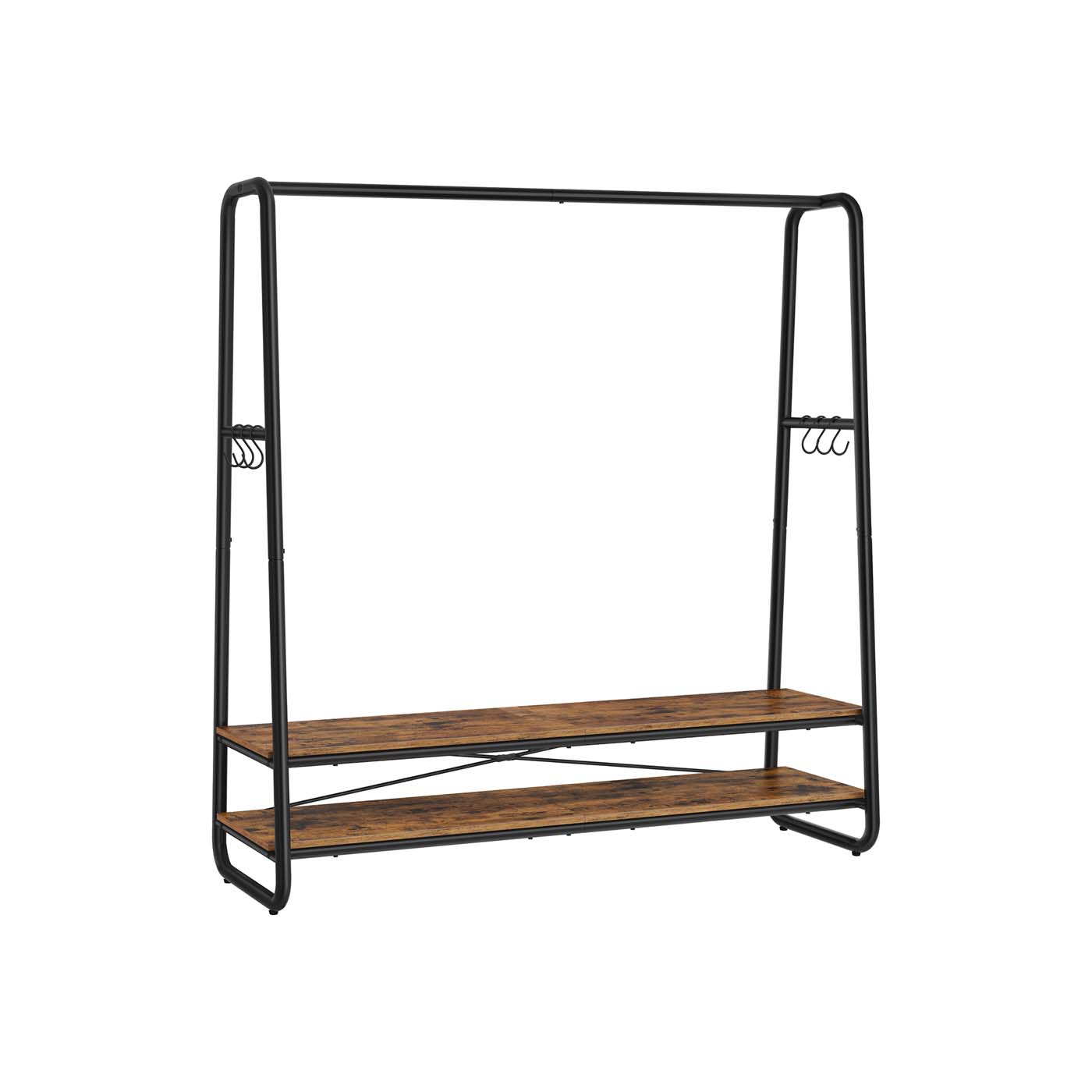 Clothes Rail - Steel - Rustic Brown and Black