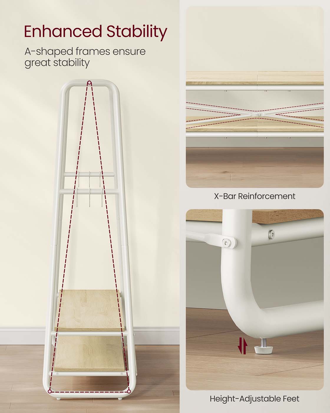 Clothes Rail - Steel - Rustic Brown and Black