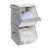 Stackable Storage Boxes - Metal Frame - Grey - Set of 3 with Lid and Magnetic Closure