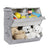 Stackable Storage Boxes - Metal Frame - Grey - Set of 3 with Lid and Magnetic Closure
