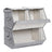 Stackable Storage Boxes - Metal Frame - Grey - Set of 3 with Lid and Magnetic Closure