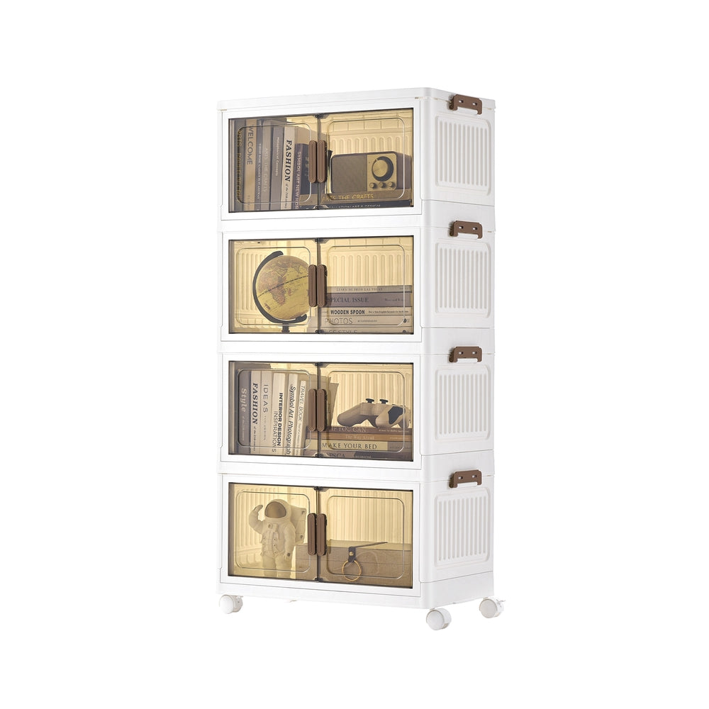 Storage Boxes with Lid - 100L - PP Plastic - 4-Tier Stackable