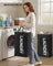 Laundry Baskets Foldable - Fabric and Steel - Ink Black