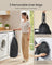 Laundry Basket - Fabric - Ink Black - Three Compartments with Washable Liner and Labels