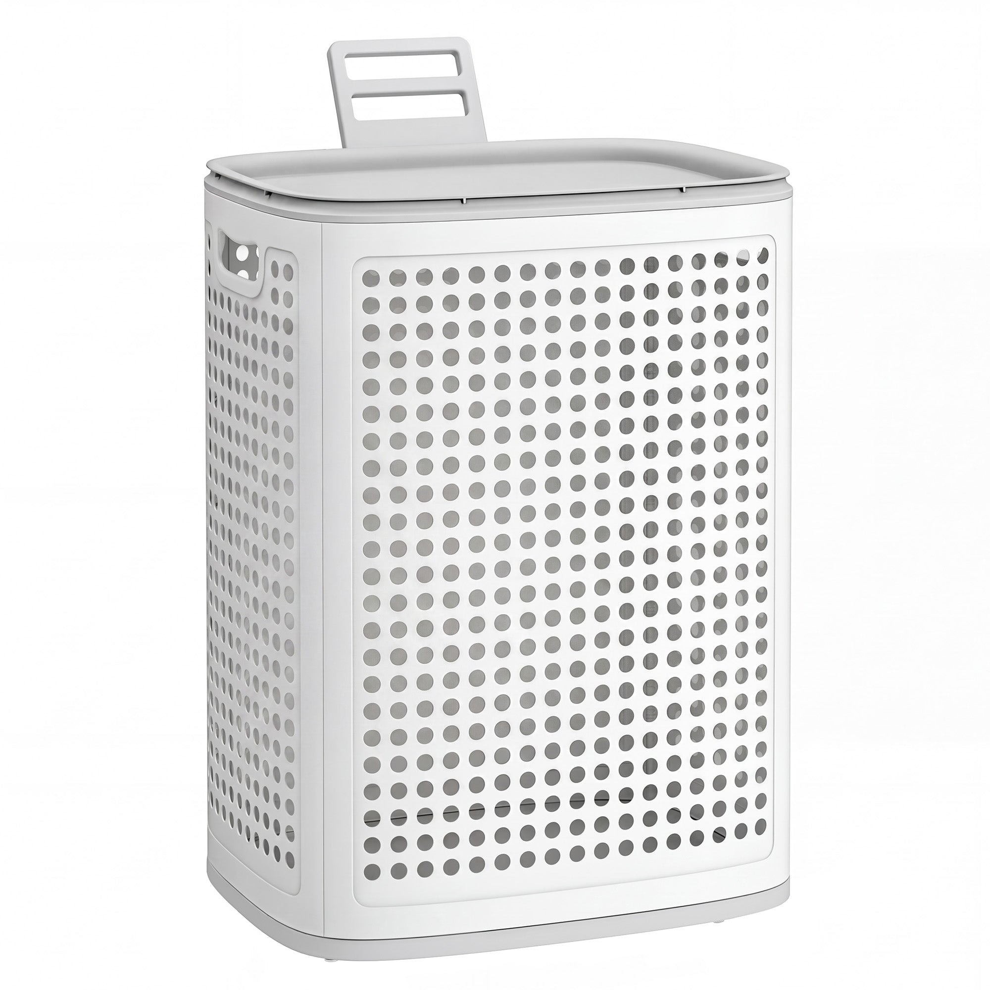 Kitchen Bin - With Pedal and Soft-Close Lid - White, Grey - 42.5 x 33 x 57 cm