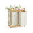 Laundry Basket - Fabric - Cream White - Double Compartment with Shelf and Side Pockets