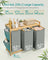 Laundry Basket - Fabric - Dove Grey - 3-Compartment with Shelf & Pockets