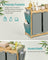Laundry Basket - Fabric - Dove Grey - 3-Compartment with Shelf & Pockets