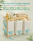 3-Compartment Laundry Hamper - Fabric - Cream White - 150L Capacity with Shelf and Side Pockets