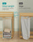 3-Compartment Laundry Hamper - Fabric - Cream White - 150L Capacity with Shelf and Side Pockets