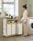 Laundry Hamper - Fabric - Cream White - Multiple Compartments with Shelf and Side Pockets