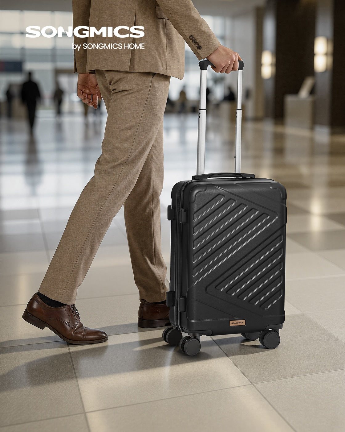 Hard Shell Suitcase Cabin TSA Lock Spinner Wheels - ABS Plastic and PA Plastic - Ink Black