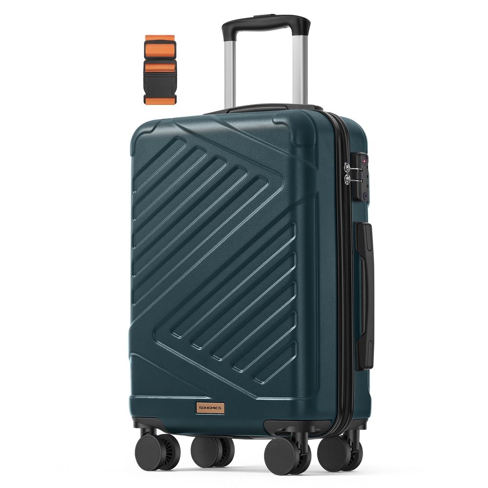 Hard Shell Suitcase Large TSA Lock Spinner Wheels - ABS Plastic and PA Plastic - Bijou Blue
