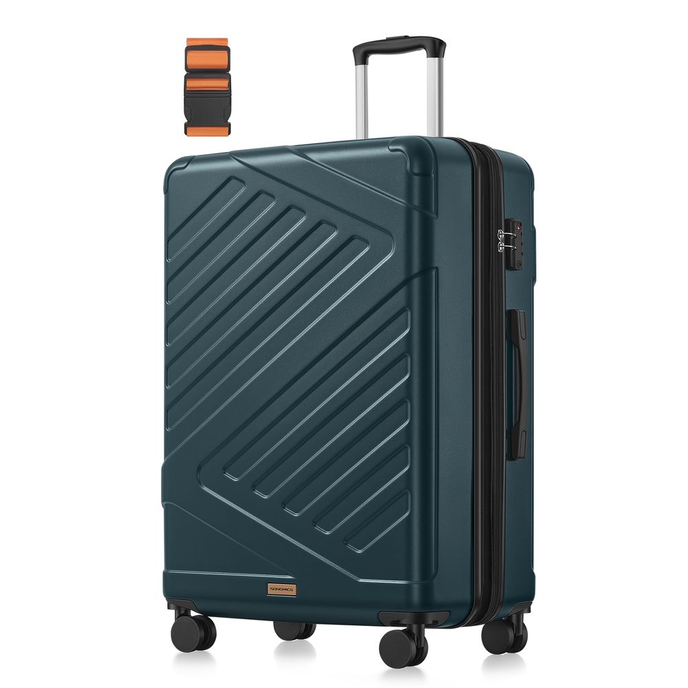 Hard Shell Suitcase Large TSA Lock Spinner Wheels - ABS Plastic and PA Plastic - Bijou Blue