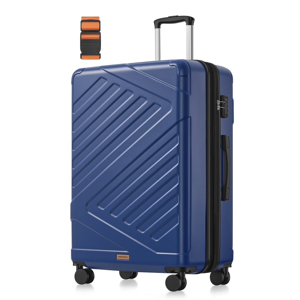 Hard Shell Suitcase Large TSA Lock Spinner Wheels - ABS Plastic and PA Plastic - Bijou Blue