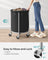 Round Laundry Hamper - Steel Frame - Grey - Removable Bag with Wheels
