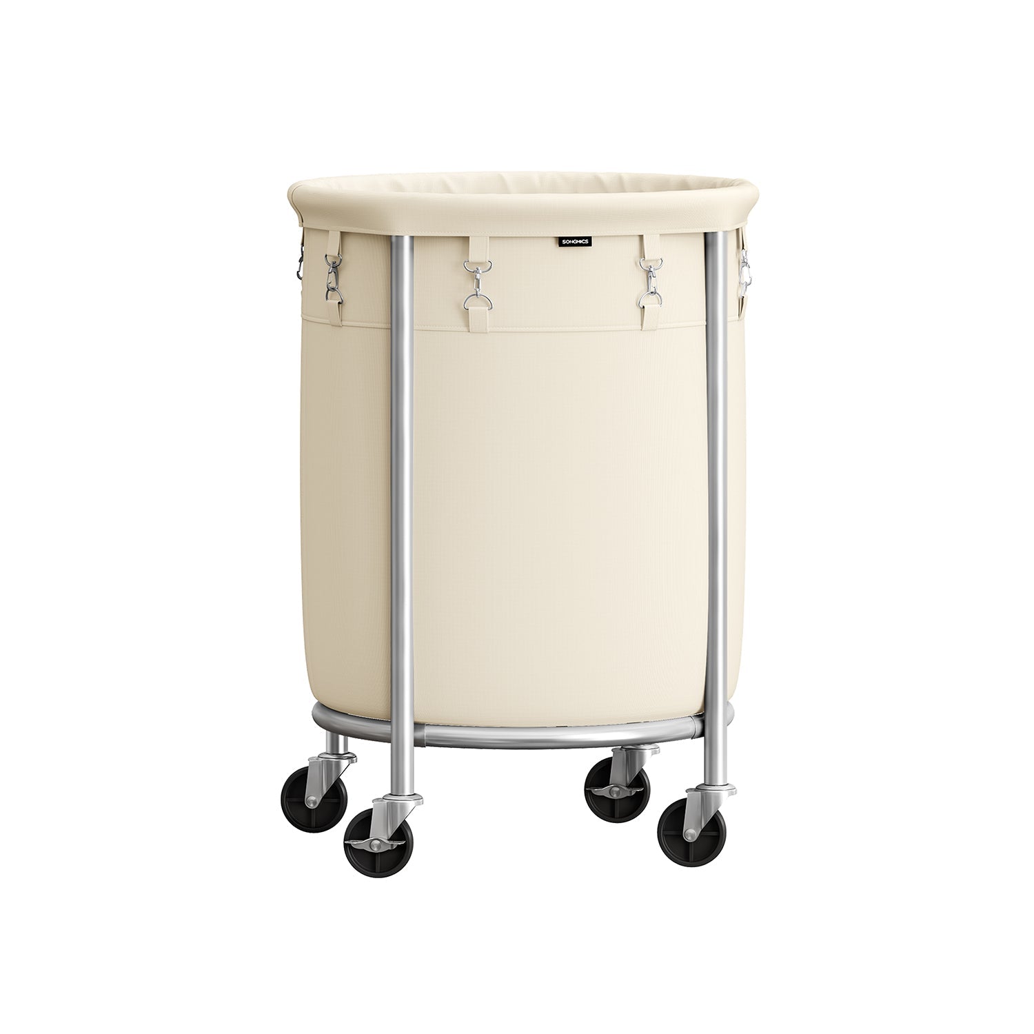 Laundry Trolley - Steel Frame - Gray - 110L Capacity with Removable Bag and Wheels