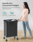 Laundry Basket - Steel - Ink Black - 2-Compartment with Removable Liner and Wheels