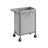 Laundry Basket - Steel Frame - Dove Grey - 2-Compartment with Removable Liner and Wheels