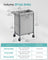 Laundry Basket - Steel Frame - Dove Grey - 2-Compartment with Removable Liner and Wheels