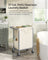 Laundry Basket - Steel - Cream White - 2-Compartment with Removable Liner and Wheels