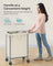 Laundry Basket - Steel - Cream White - 2-Compartment with Removable Liner and Wheels