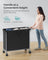 Laundry Basket - Steel Frame - Ink Black - 3-Compartment with Wheels and Removable Liner