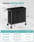 Laundry Basket - Steel Frame - Ink Black - 3-Compartment with Wheels and Removable Liner