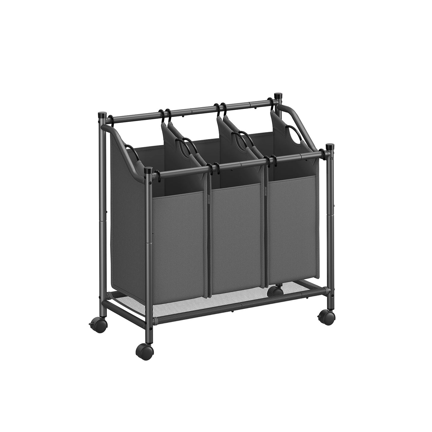 Rolling Laundry Sorter - 3 Removable Bags - Fabric - Slate Grey