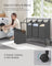 Rolling Laundry Sorter - Fabric - Slate Grey - 4 Removable Bags