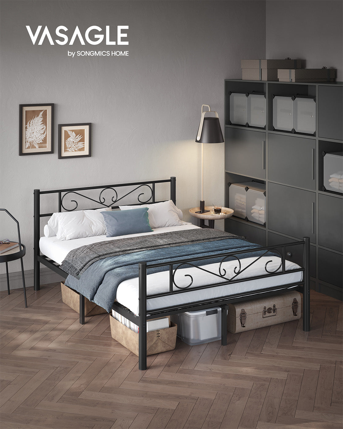 Double Bed Frame - Metal - Matte Black