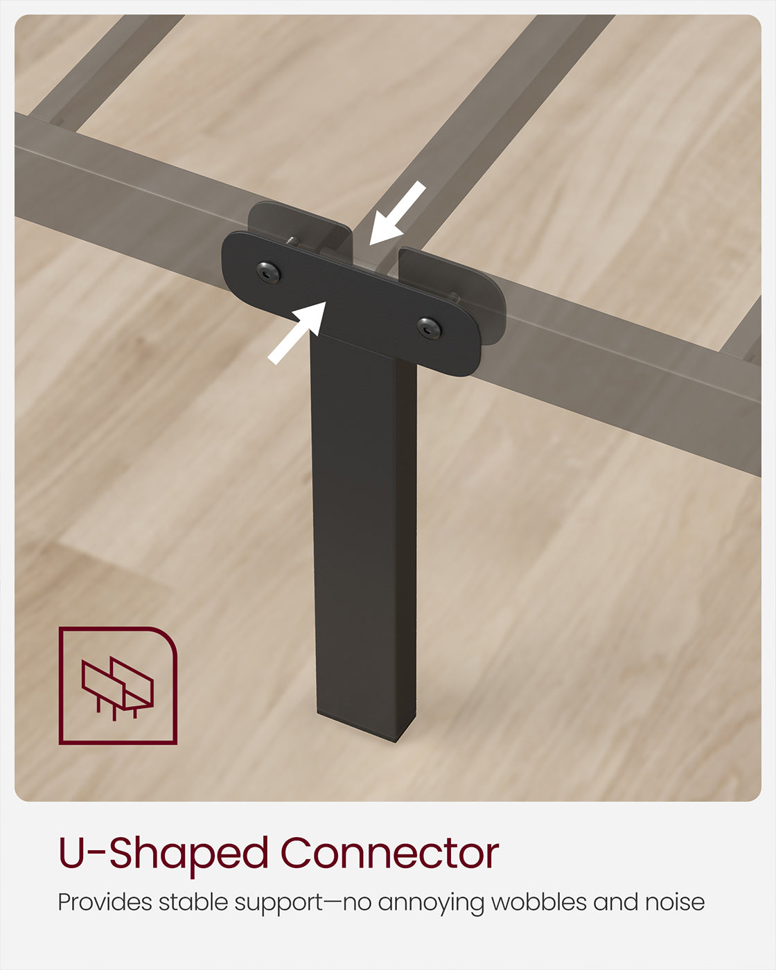 Double Bed Frame - Metal - Matte Black