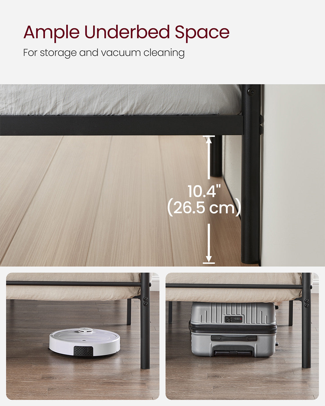 Double Bed Frame - Metal - Matte Black