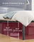 Single Bed Frame - Metal - Ink Black - Features Bedside Shelves