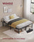 Metal Bed Frame - Matte Black - With Side Shelves
