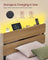 Metal Bed Frame - Steel - Natural Brown - LED Lights