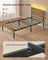 Metal Bed Frame - Steel - Natural Brown - LED Lights