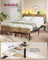 Metal Bed Frame - Metal - Natural Brown - LED Lights