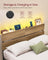 Metal Bed Frame - Metal - Natural Brown - LED Lights