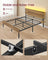 Metal Bed Frame - Metal - Natural Brown - LED Lights