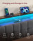 Bed Frame - Metal with LED and Charging Station - Matte Black, Rustic Brown - 208.9 x 135.5 x 104.5 cm
