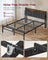 Bed Frame - Metal with LED and Charging Station - Matte Black, Rustic Brown - 208.9 x 135.5 x 104.5 cm