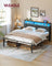 Bed Frame - Metal with LED and Charging Station