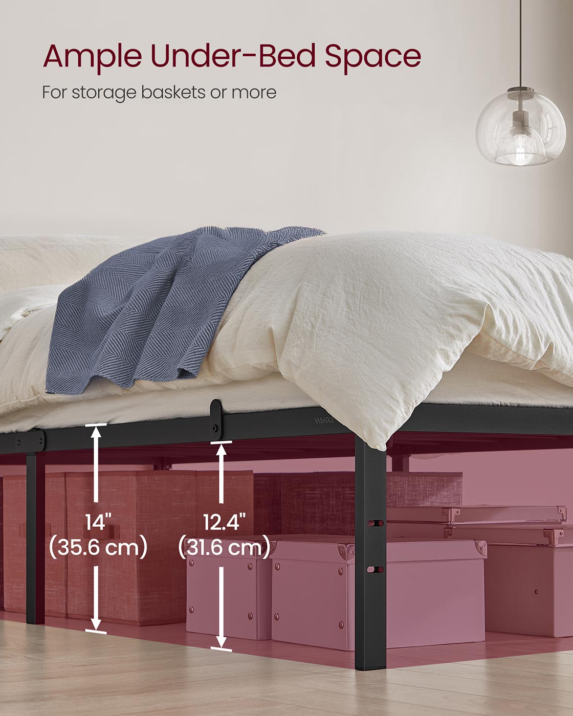 Single Metal Bed Frame - Steel - Ink Black - 90 x 190 cm